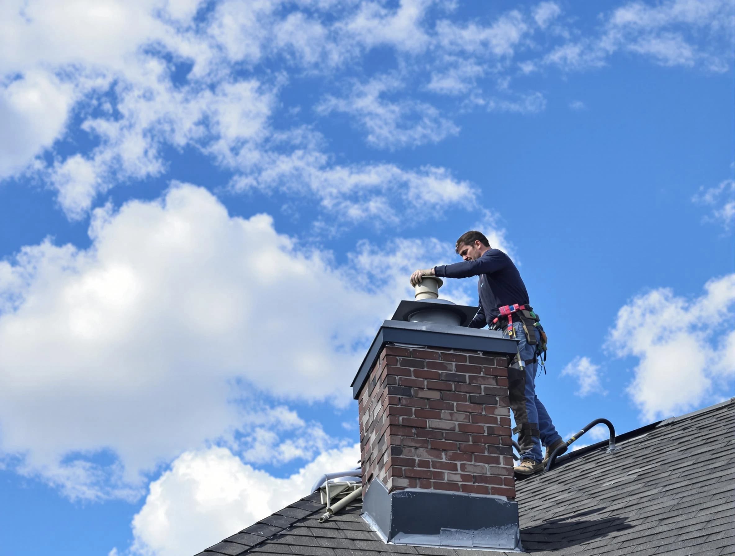 Buffalo Chimney Sweep installing a sturdy chimney cap in Buffalo, PA