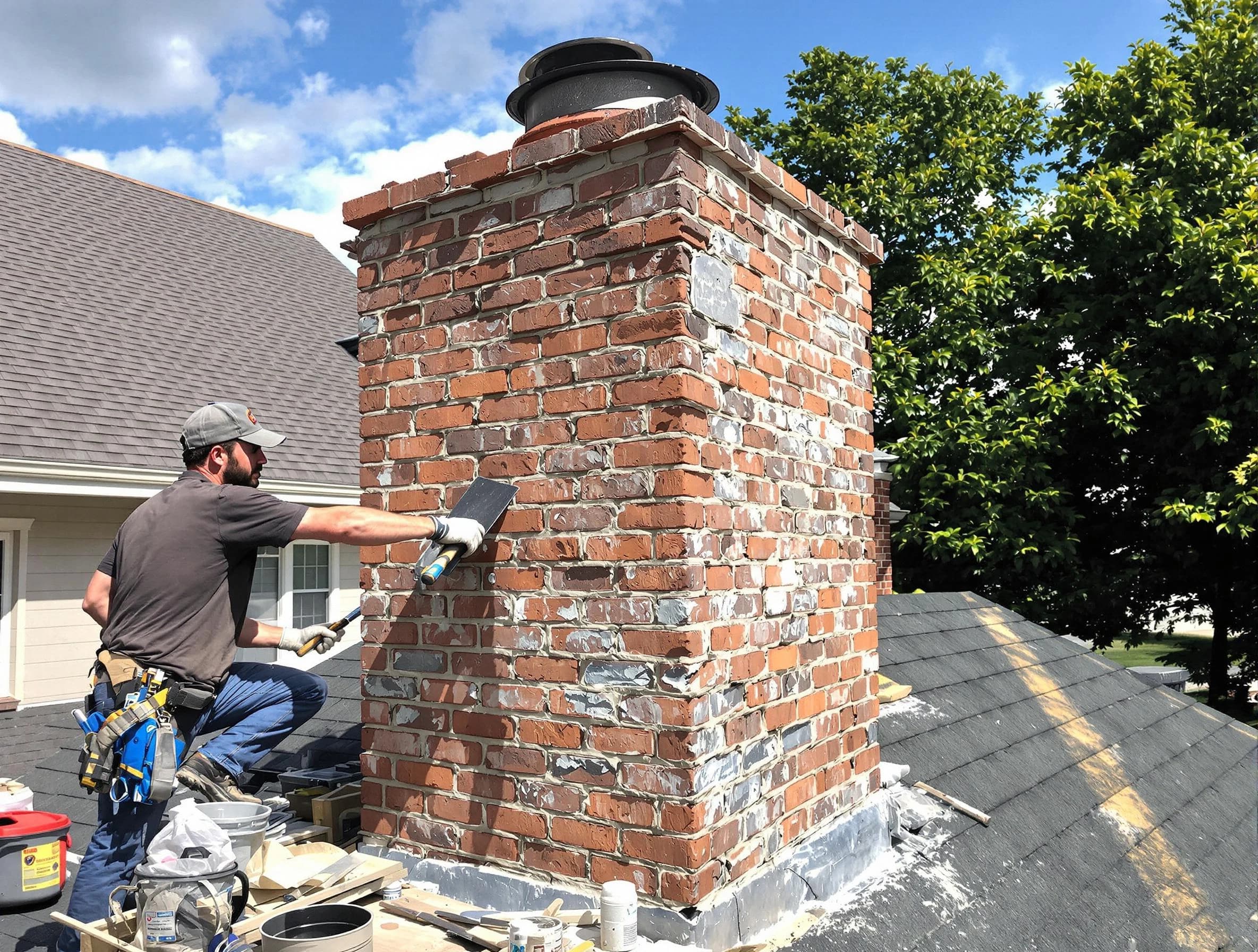 Completed chimney rebuild by Buffalo Chimney Sweep in Buffalo, PA