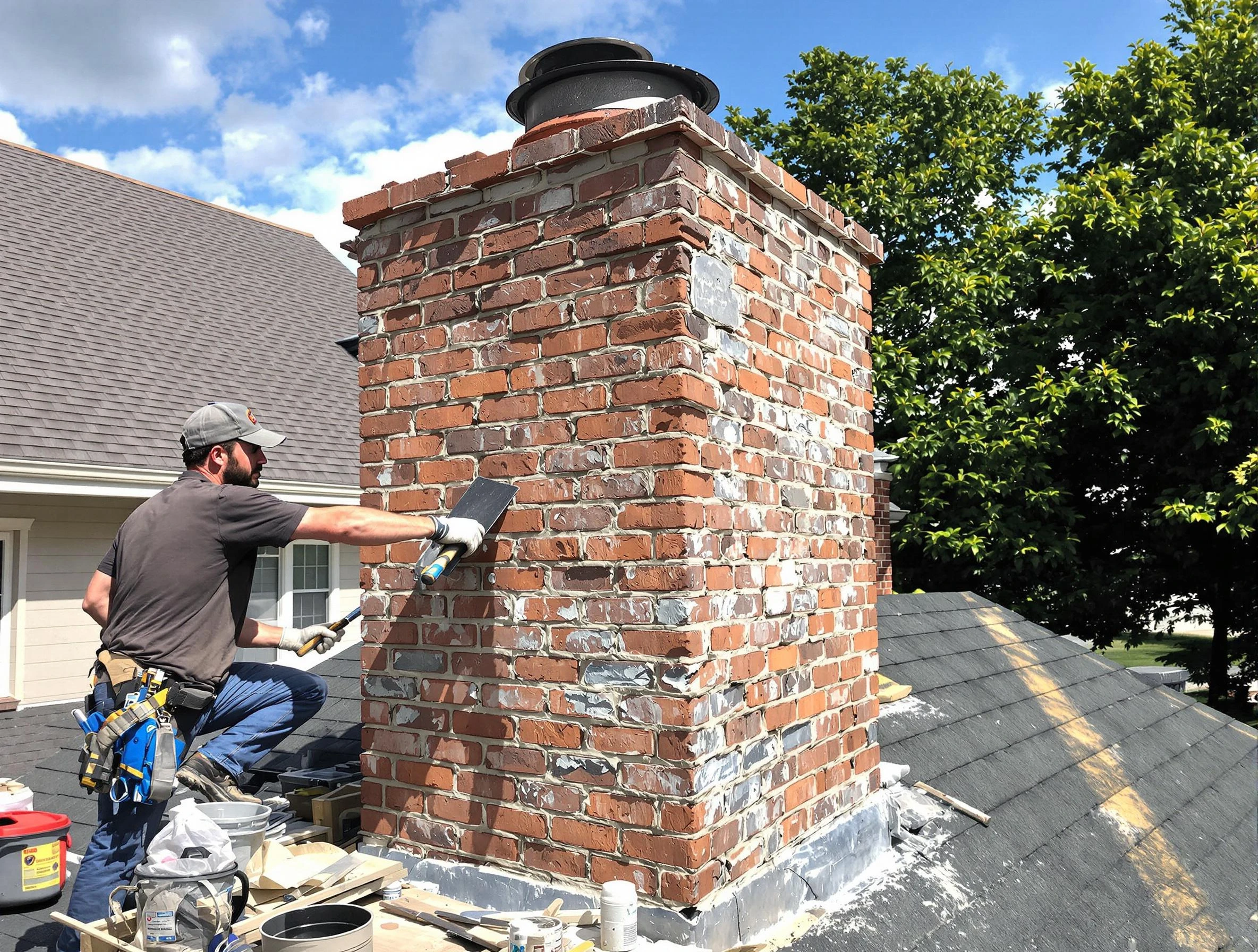 Completed chimney rebuild by Buffalo Chimney Sweep in Buffalo, PA