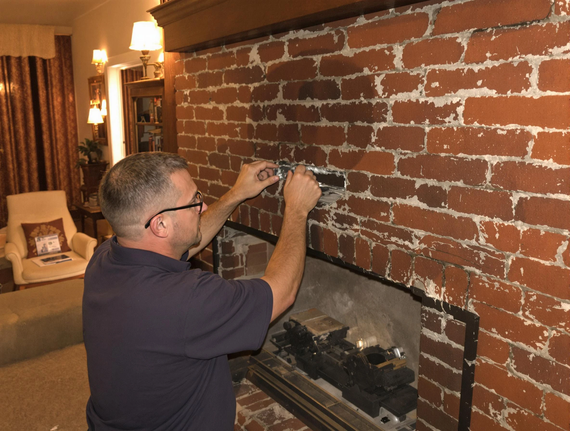Buffalo Chimney Sweep expert fixing a fireplace in Buffalo, PA