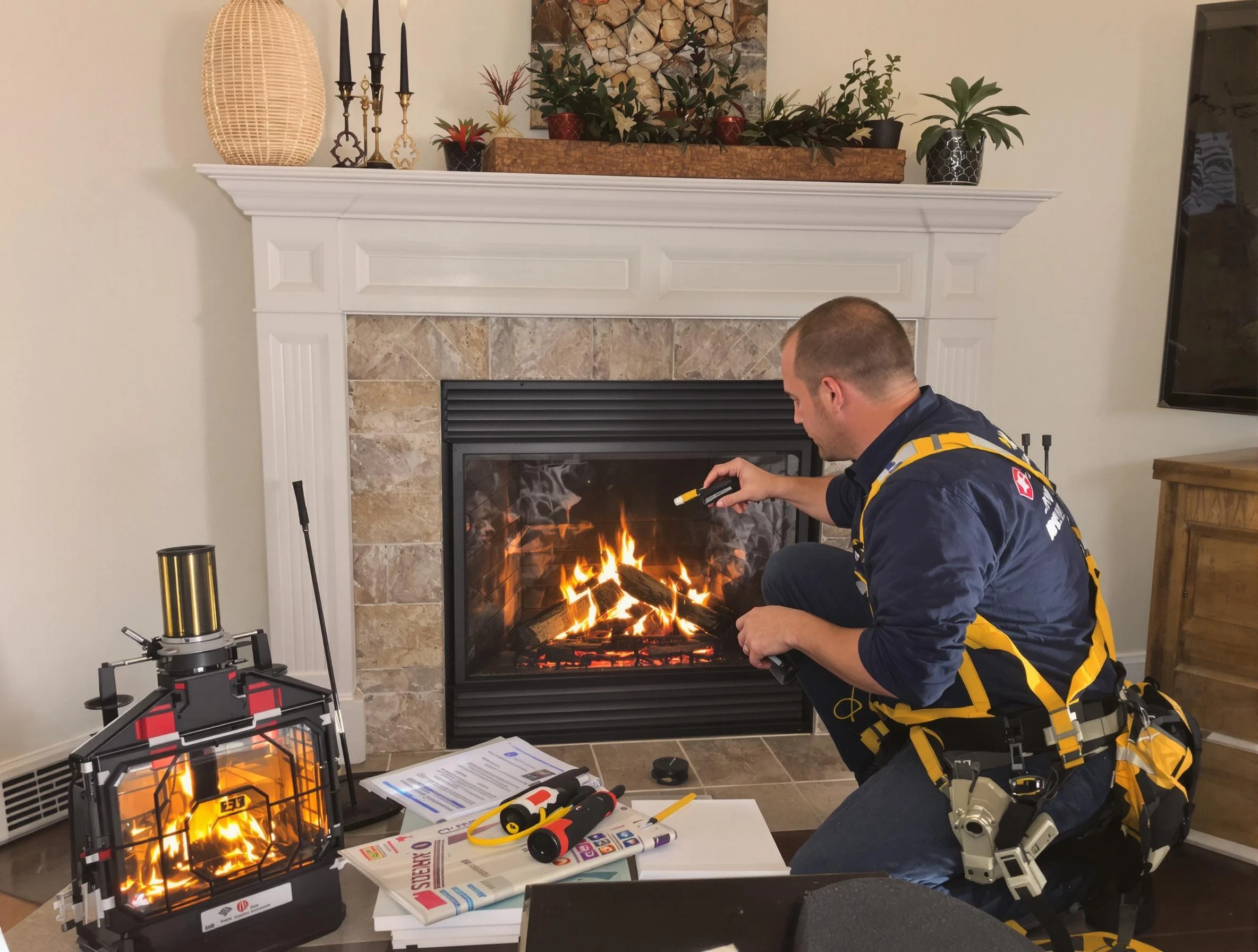 Safety-focused fireplace inspection by Buffalo Chimney Sweep in Buffalo, PA